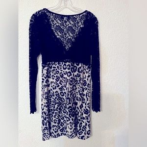 Lace and leopard dress